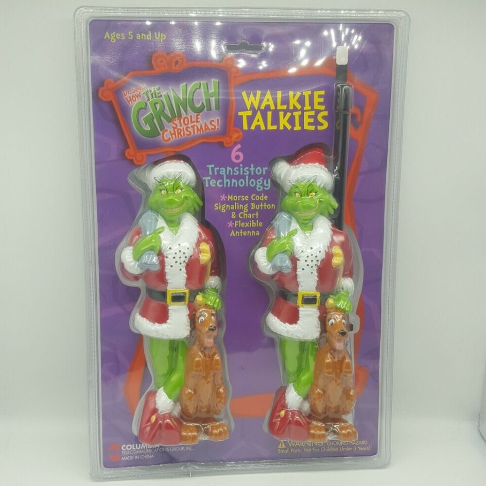 Rare Dr Seuss How The Grinch Stole Christmas And Maxx Walkie Talkie 2000 NEW